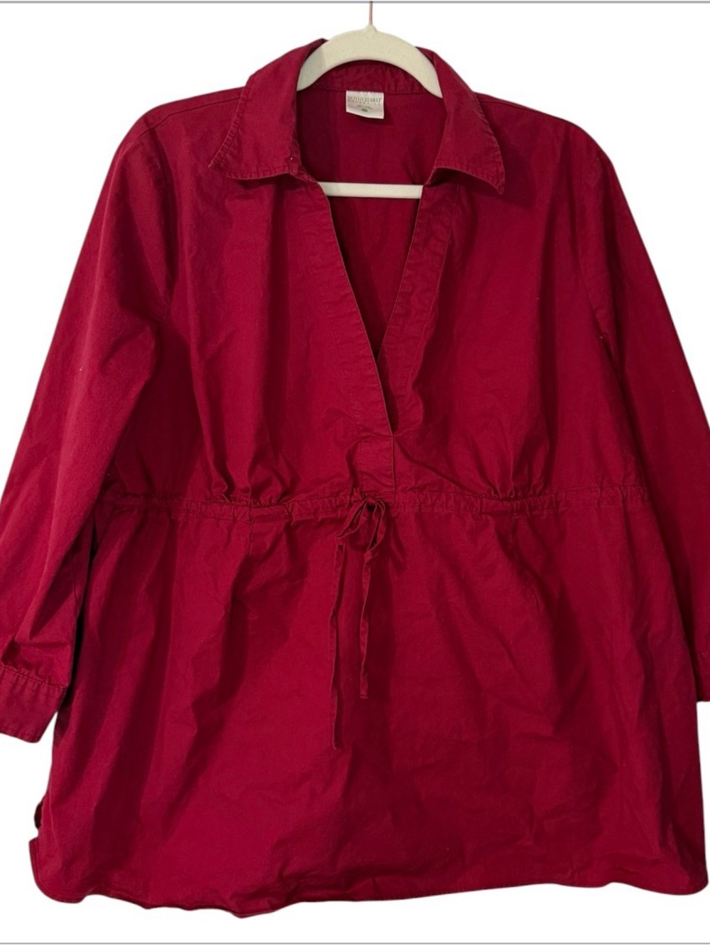 Motherhood Maternity Deep Berry V-Neck Maternity Top With Drawstring Waist